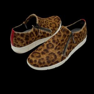 Johnston & Murphy Khloe Slip On Shoes Leopard Print Calf Hair Womens Size 10 EUC